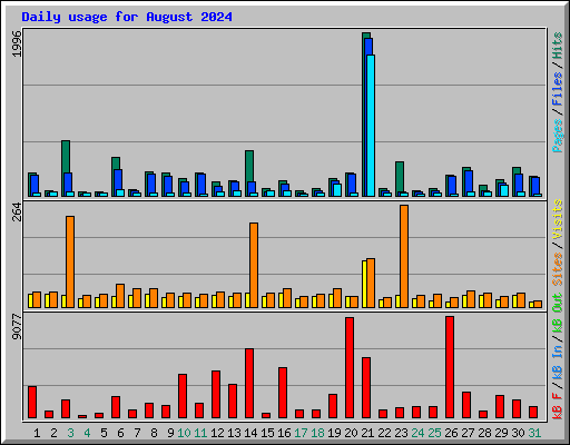 Daily usage for August 2024