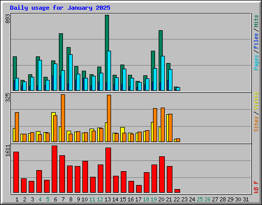 Daily usage for January 2025