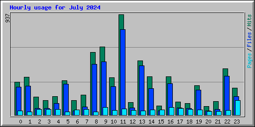 Hourly usage for July 2024