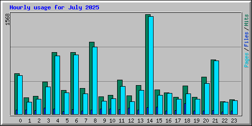 Hourly usage for July 2025