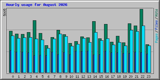 Hourly usage for August 2026
