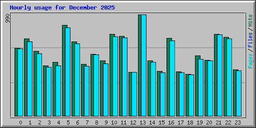 Hourly usage for December 2025